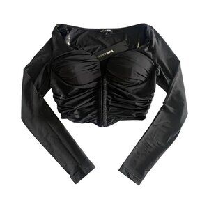 Fashion Nova “Gianna” Corset Top – Black, Size M, NWT